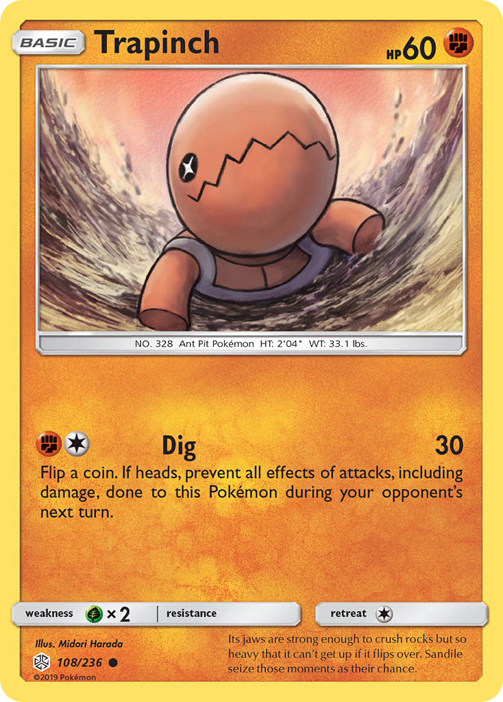 Trapinch (108/236) [Sun & Moon: Cosmic Eclipse] | Jomio and Rueliete's Cards and Comics