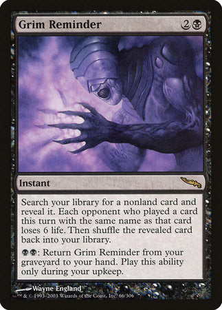 Grim Reminder [Mirrodin] | Jomio and Rueliete's Cards and Comics