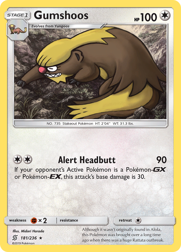 Gumshoos (181/236) [Sun & Moon: Unified Minds] | Jomio and Rueliete's Cards and Comics