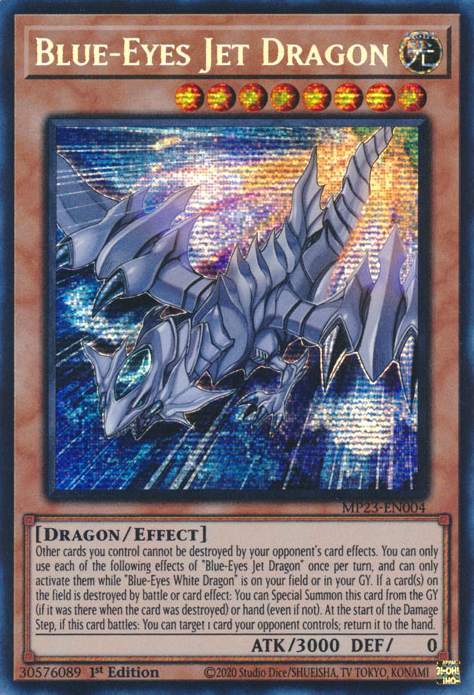 Blue-Eyes Jet Dragon [MP23-EN004] Prismatic Secret Rare | Jomio and Rueliete's Cards and Comics