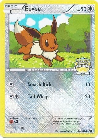 Eevee (84/108) (City Championship Promo) [Black & White: Dark Explorers] | Jomio and Rueliete's Cards and Comics