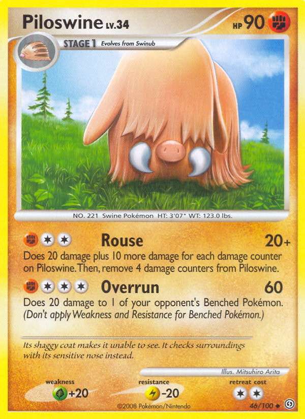 Piloswine (46/100) [Diamond & Pearl: Stormfront] | Jomio and Rueliete's Cards and Comics