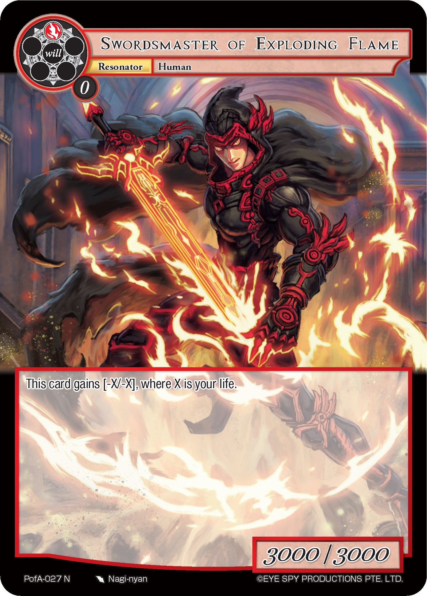 Swordsmaster of Exploding Flame (PofA-027) [Alice Origin IV: Prologue of Attoractia] | Jomio and Rueliete's Cards and Comics
