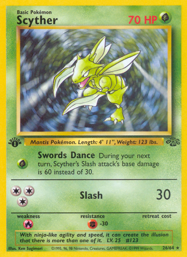 Scyther (26/64) [Jungle 1st Edition] | Jomio and Rueliete's Cards and Comics
