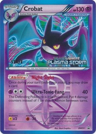 Crobat Team Plasma (BW51) (Staff Prerelease Promo) [Black & White: Black Star Promos] | Jomio and Rueliete's Cards and Comics
