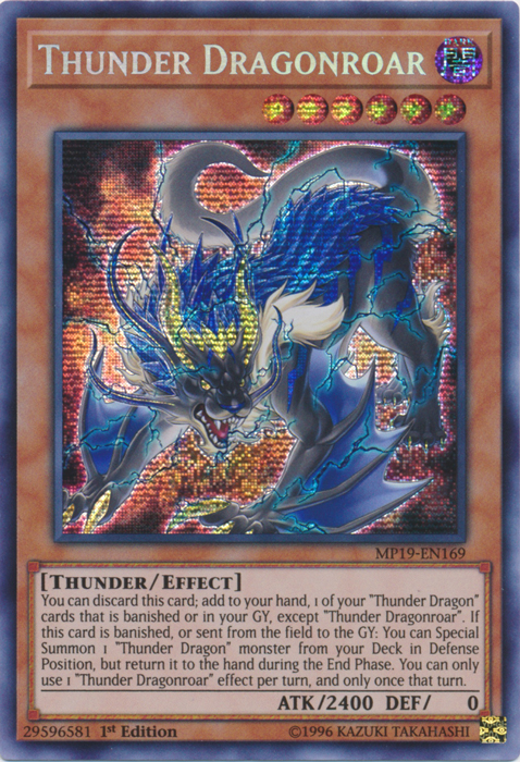 Thunder Dragonroar [MP19-EN169] Prismatic Secret Rare | Jomio and Rueliete's Cards and Comics