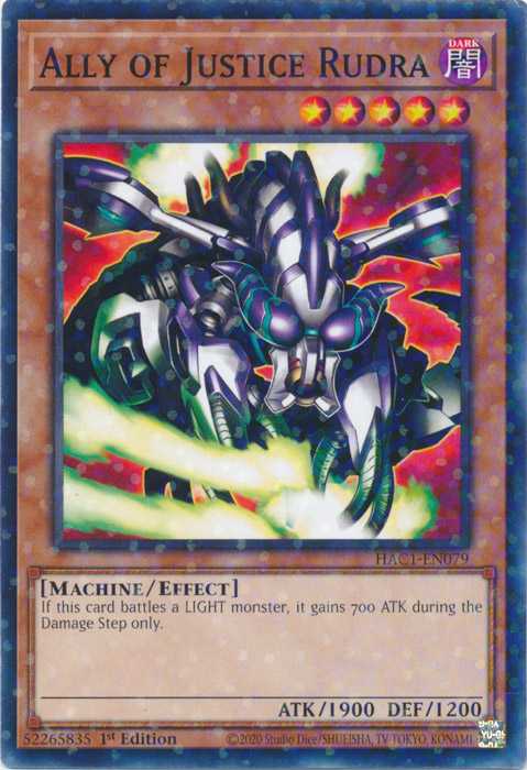 Ally of Justice Rudra (Duel Terminal) [HAC1-EN079] Common | Jomio and Rueliete's Cards and Comics