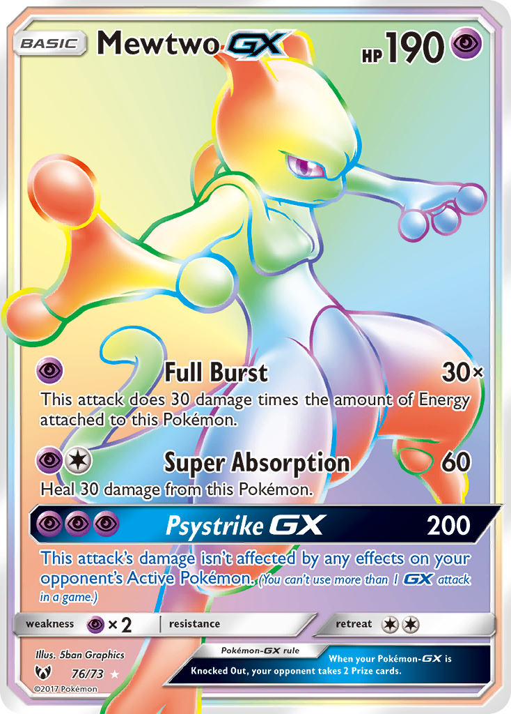 Mewtwo GX (76/73) [Sun & Moon: Shining Legends] | Jomio and Rueliete's Cards and Comics