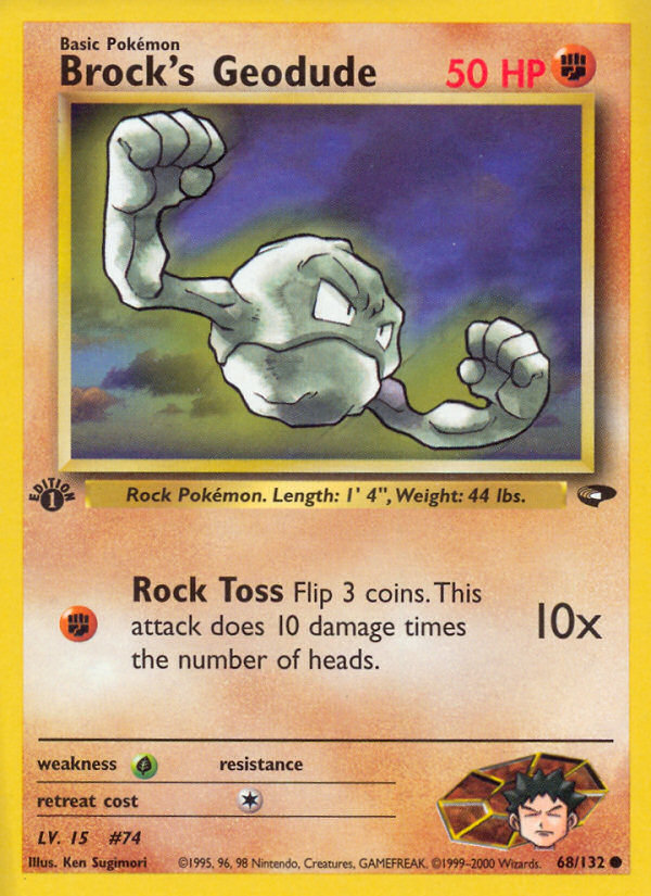 Brock's Geodude (68/132) [Gym Challenge 1st Edition] | Jomio and Rueliete's Cards and Comics