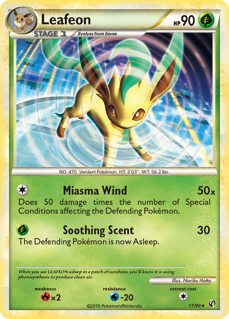 Leafeon (17/90) [HeartGold & SoulSilver: Undaunted] | Jomio and Rueliete's Cards and Comics