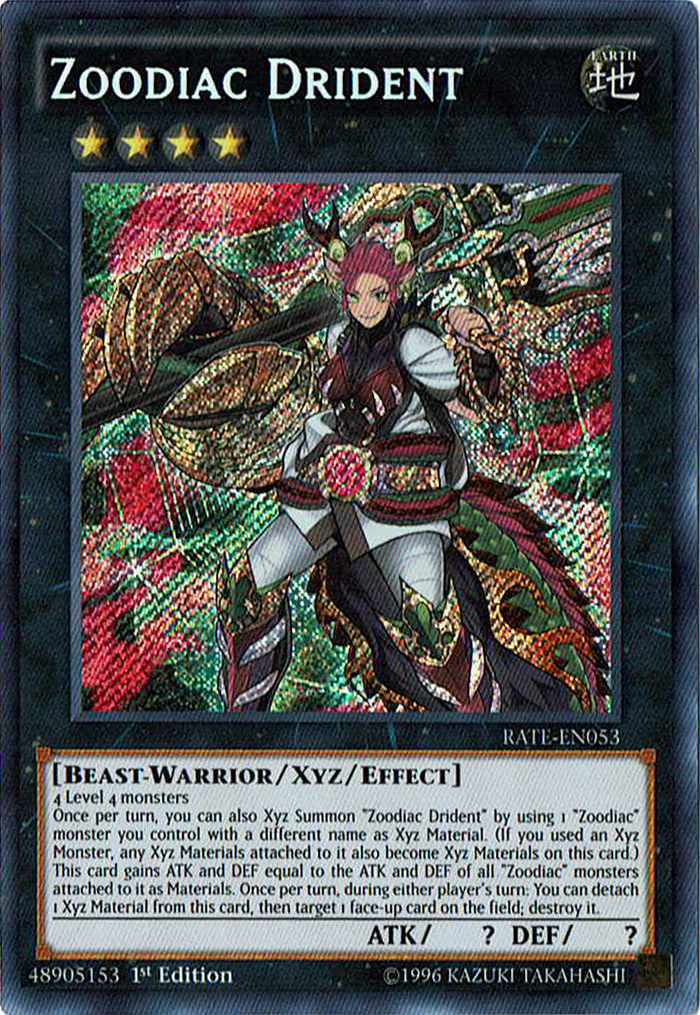 Zoodiac Drident [RATE-EN053] Secret Rare | Jomio and Rueliete's Cards and Comics