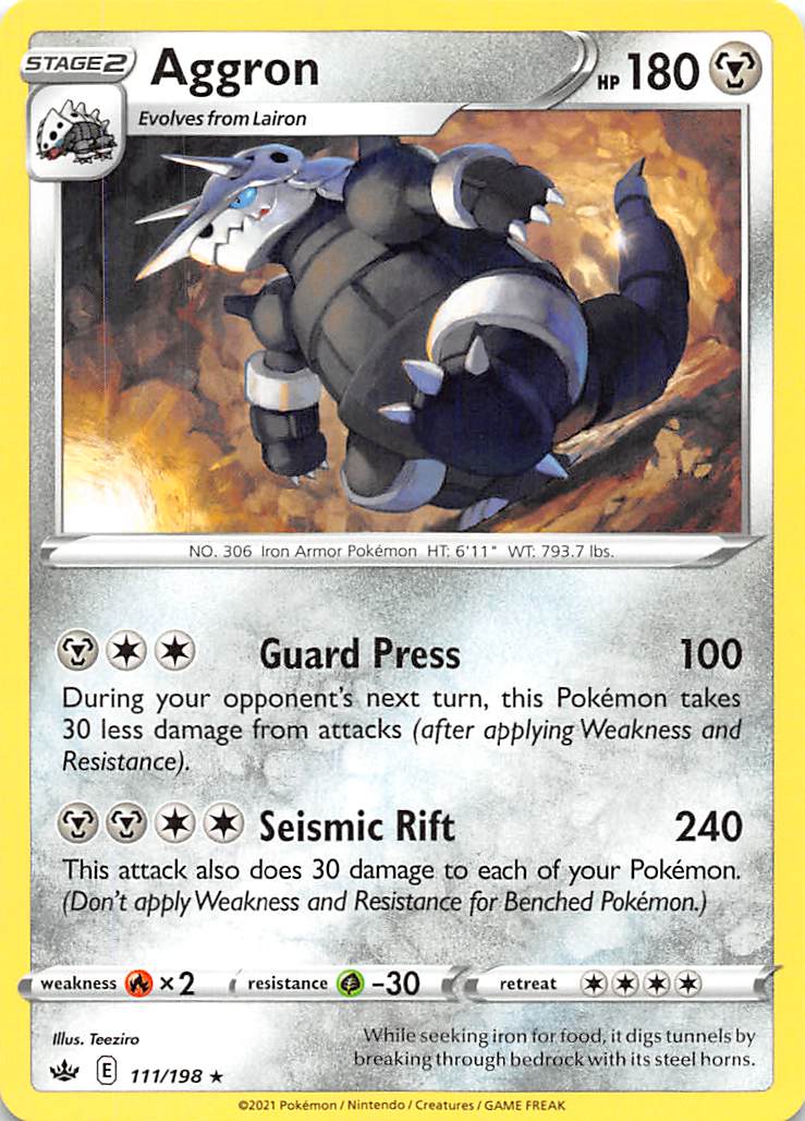Aggron (111/198) [Sword & Shield: Chilling Reign] | Jomio and Rueliete's Cards and Comics