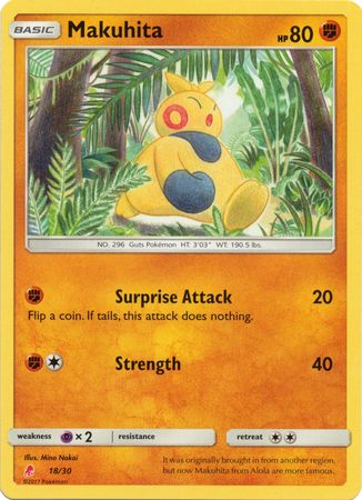 Makuhita (18/30) [Sun & Moon: Trainer Kit - Lycanroc] | Jomio and Rueliete's Cards and Comics