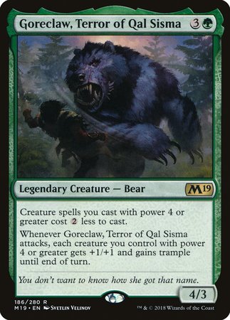 Goreclaw, Terror of Qal Sisma [Core Set 2019] | Jomio and Rueliete's Cards and Comics