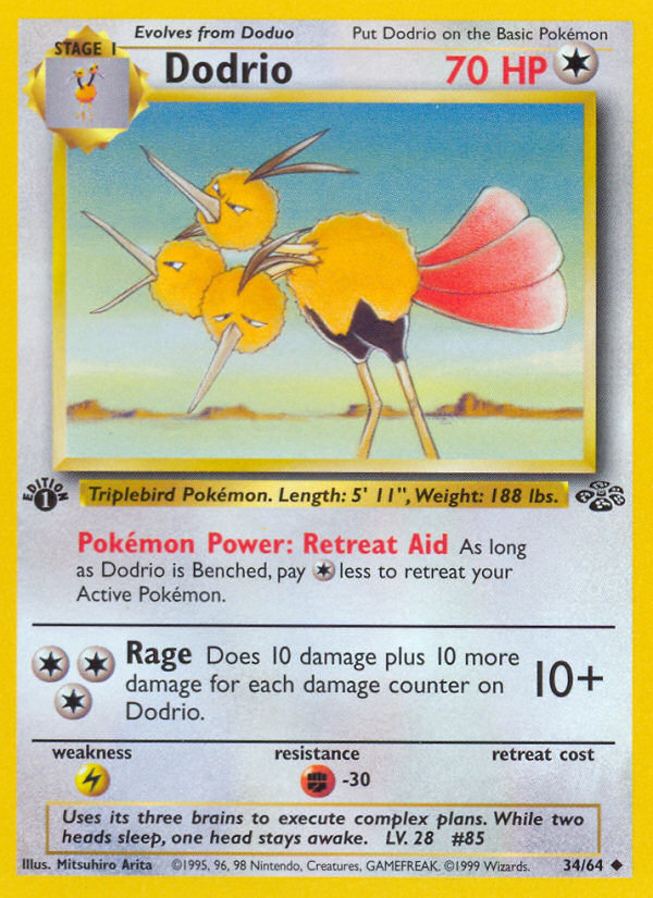 Dodrio (34/64) [Jungle 1st Edition] | Jomio and Rueliete's Cards and Comics