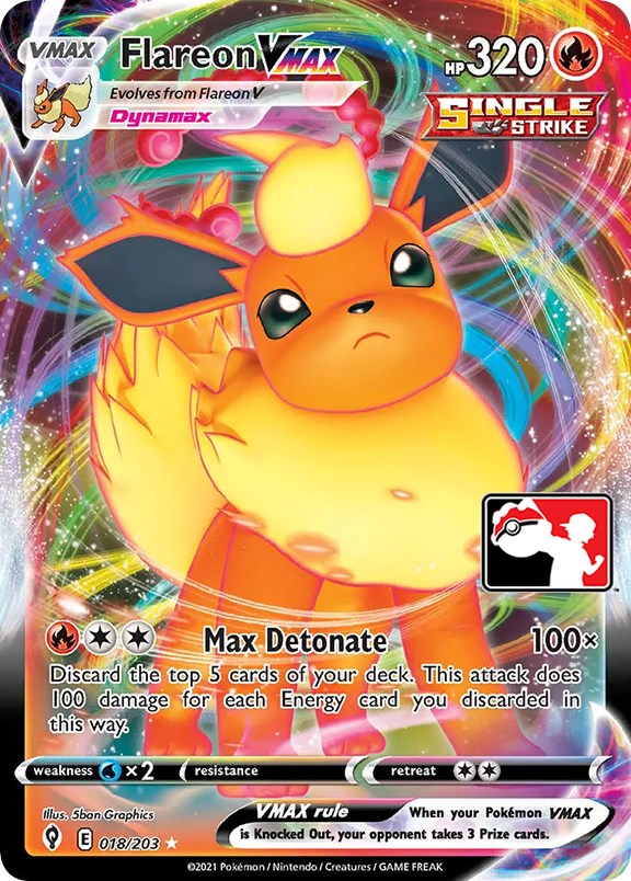 Flareon VMAX (018/203) [Prize Pack Series One] | Jomio and Rueliete's Cards and Comics