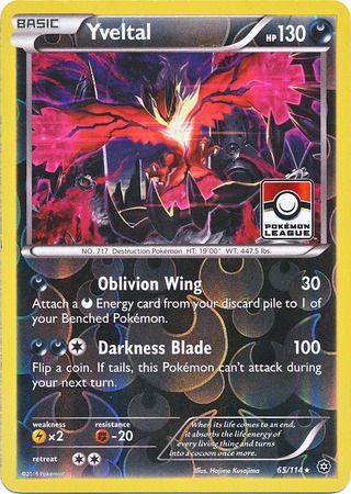 Yveltal (65/114) (Steam Siege League Promo) [XY: Steam Siege] | Jomio and Rueliete's Cards and Comics