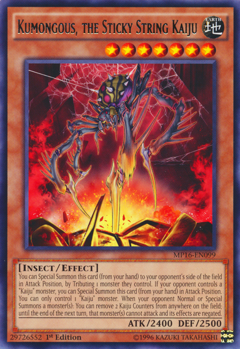 Kumongous, the Sticky String Kaiju [MP16-EN099] Rare | Jomio and Rueliete's Cards and Comics