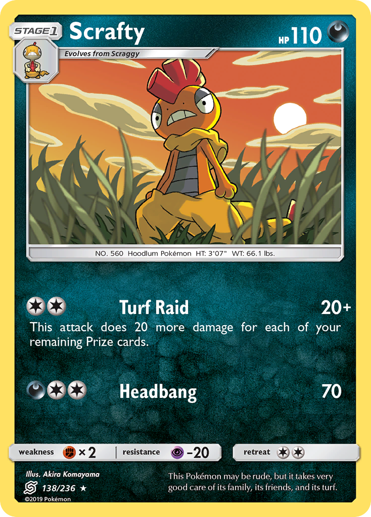 Scrafty (138/236) [Sun & Moon: Unified Minds] | Jomio and Rueliete's Cards and Comics