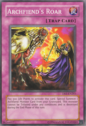 Archfiend's Roar [DR1-EN261] Common | Jomio and Rueliete's Cards and Comics