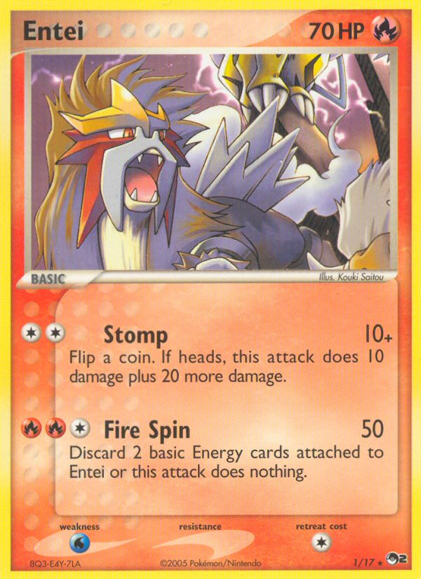 Entei (1/17) [POP Series 2] | Jomio and Rueliete's Cards and Comics