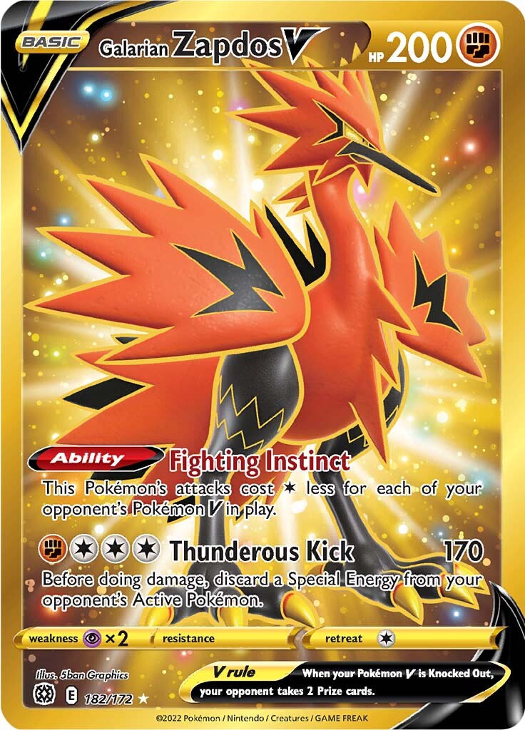 Galarian Zapdos V (182/172) [Sword & Shield: Brilliant Stars] | Jomio and Rueliete's Cards and Comics