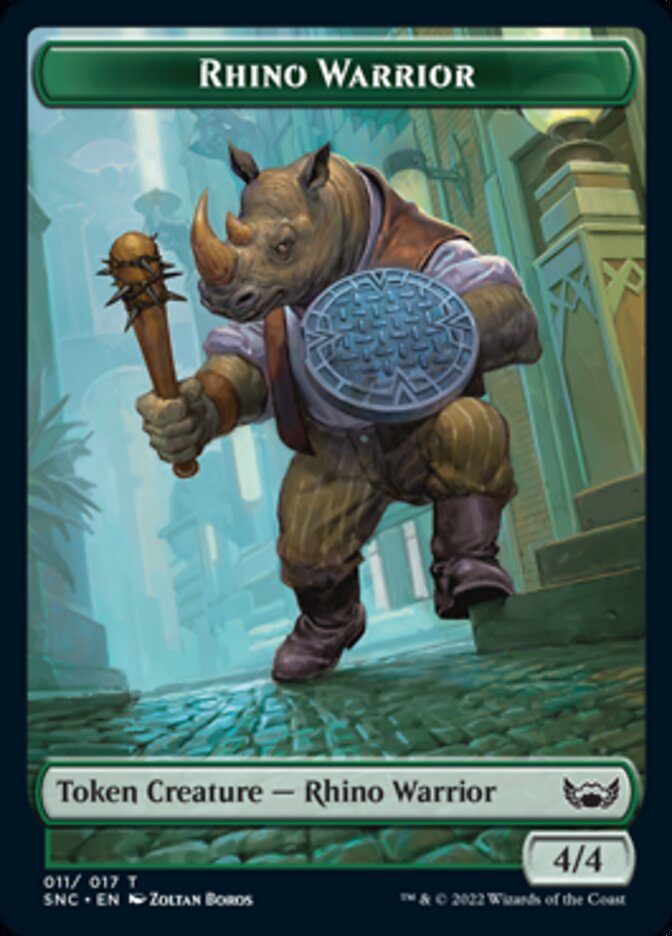 Rhino Warrior Token [Streets of New Capenna Tokens] | Jomio and Rueliete's Cards and Comics