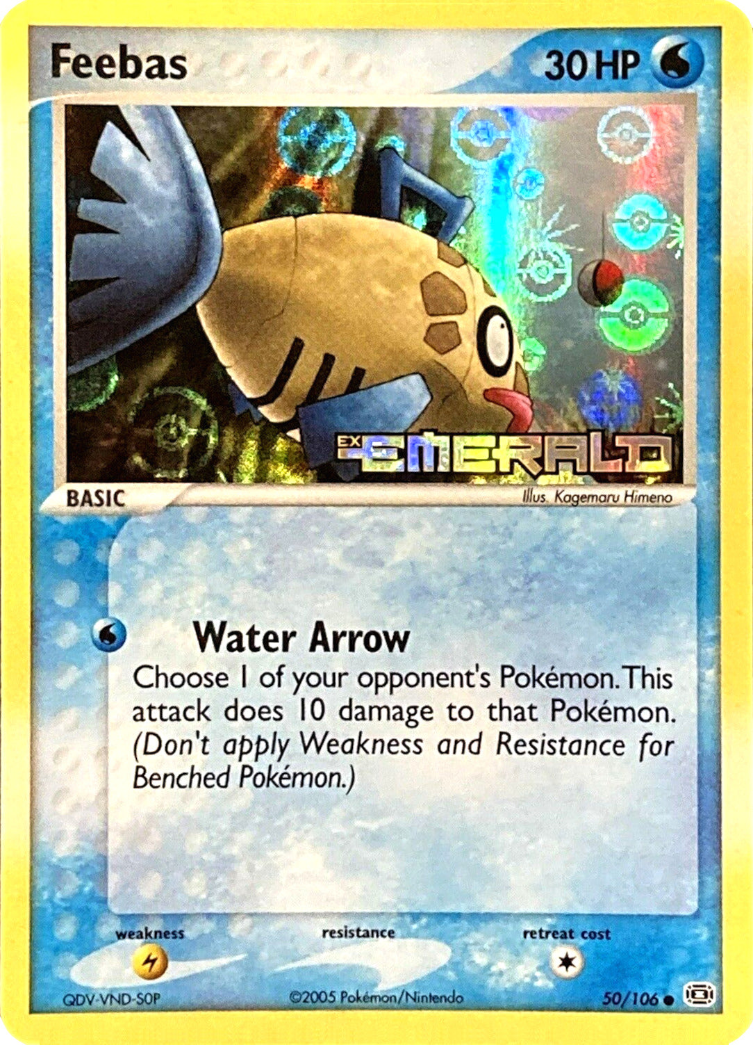 Feebas (50/106) (Stamped) [EX: Emerald] | Jomio and Rueliete's Cards and Comics