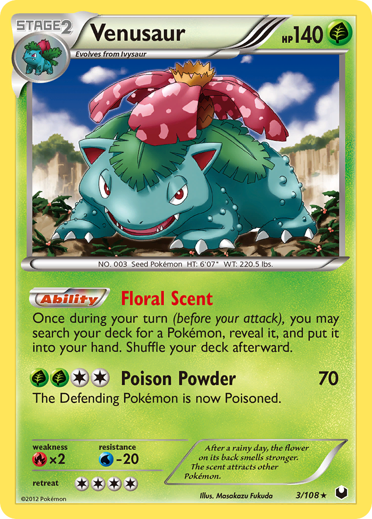 Venusaur (3/108) [Black & White: Dark Explorers] | Jomio and Rueliete's Cards and Comics