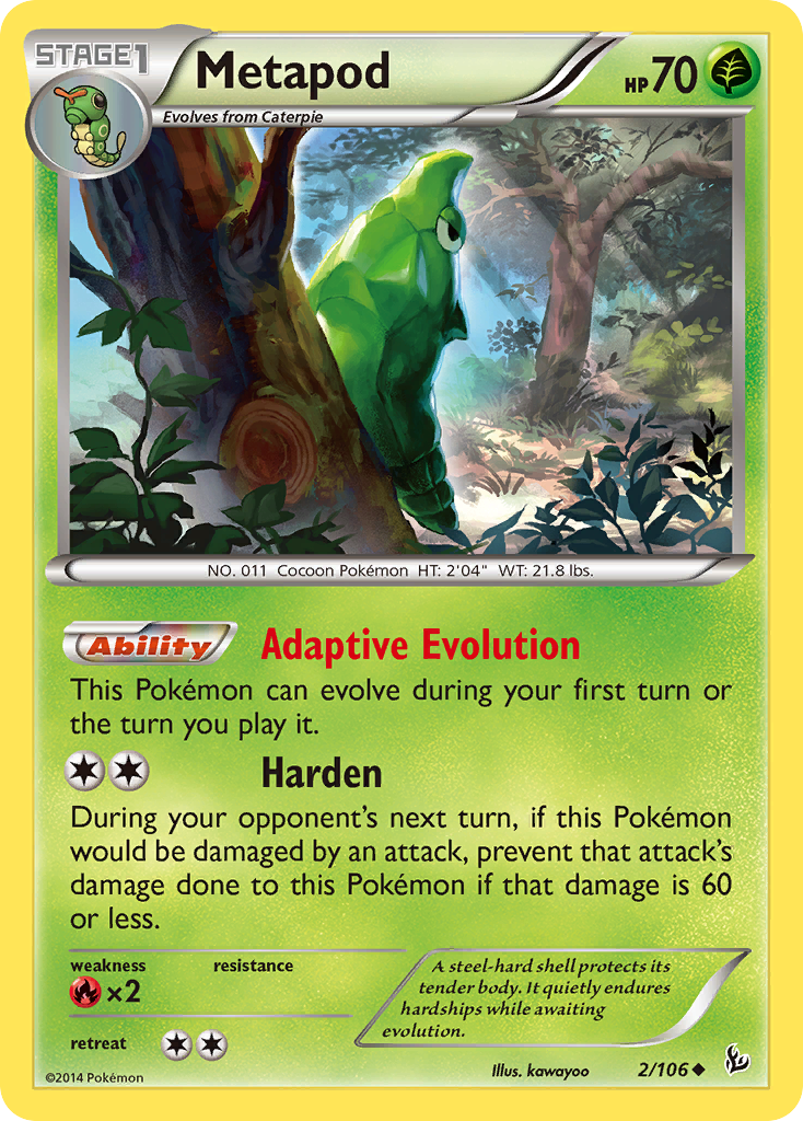Metapod (2/106) [XY: Flashfire] | Jomio and Rueliete's Cards and Comics