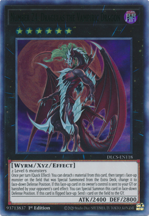 Number 24: Dragulas the Vampiric Dragon (Green) [DLCS-EN118] Ultra Rare | Jomio and Rueliete's Cards and Comics