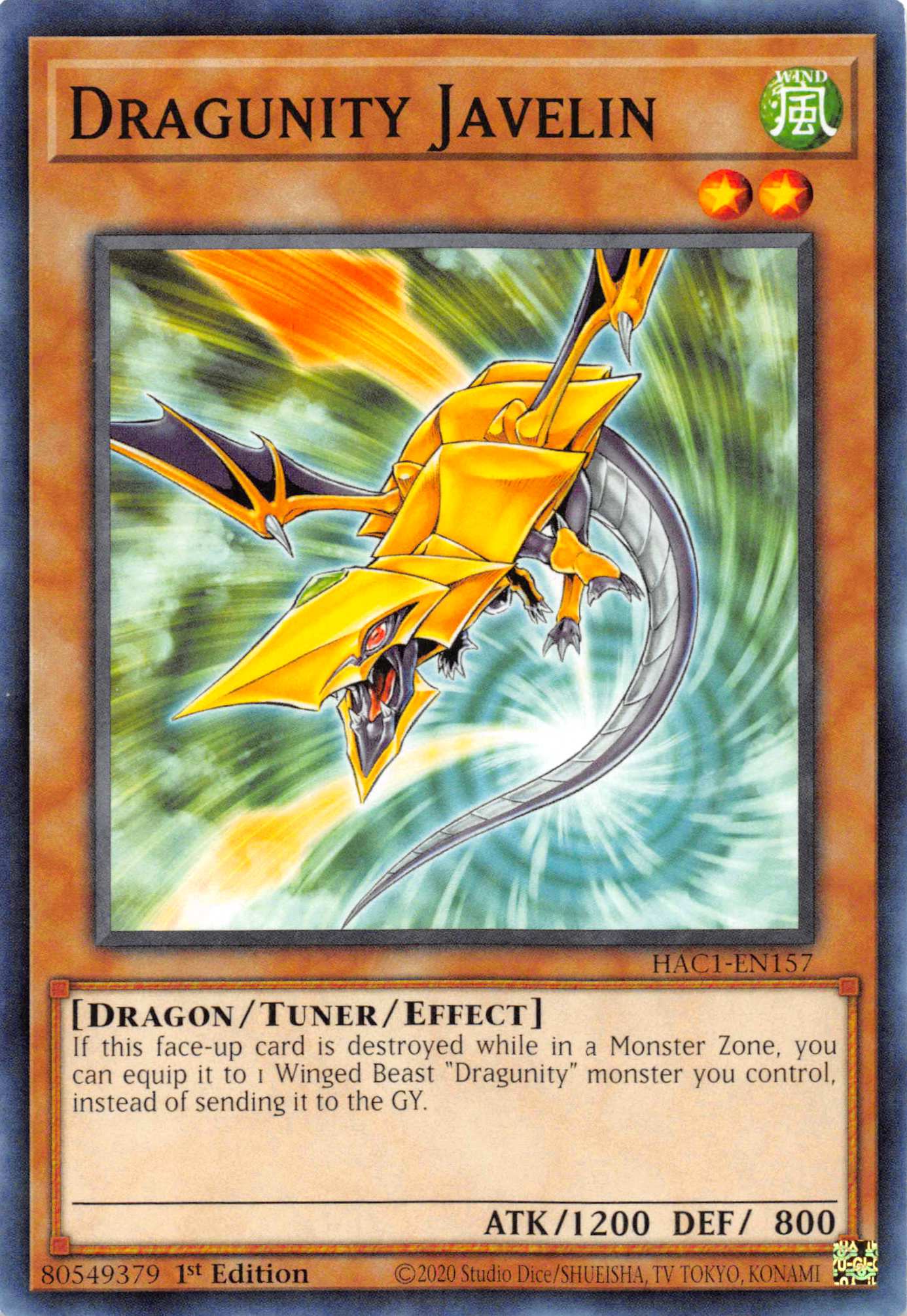 Dragunity Javelin [HAC1-EN157] Common | Jomio and Rueliete's Cards and Comics