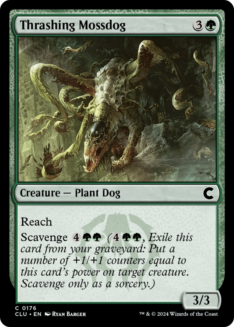 Thrashing Mossdog [Ravnica: Clue Edition] | Jomio and Rueliete's Cards and Comics