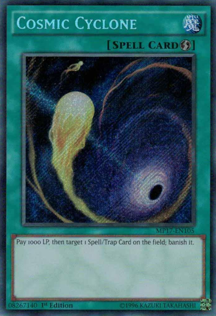 Cosmic Cyclone [MP17-EN105] Secret Rare | Jomio and Rueliete's Cards and Comics