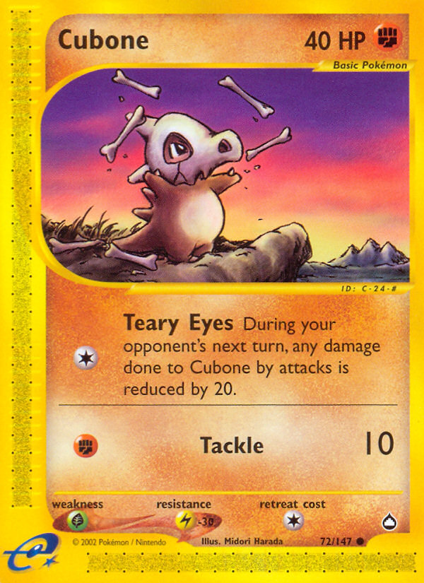 Cubone (72/147) [Aquapolis] | Jomio and Rueliete's Cards and Comics