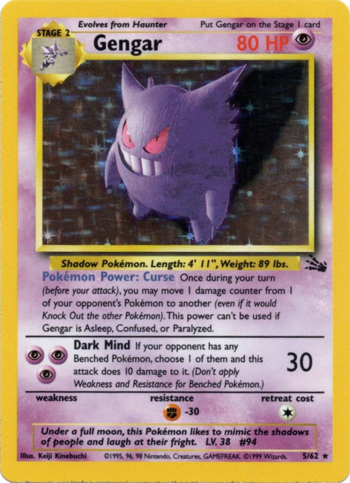 Gengar (5/62) [Fossil Unlimited] | Jomio and Rueliete's Cards and Comics