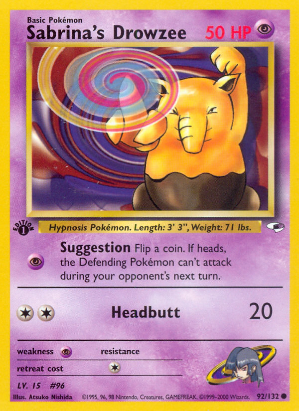 Sabrina's Drowzee (92/132) [Gym Heroes 1st Edition] | Jomio and Rueliete's Cards and Comics