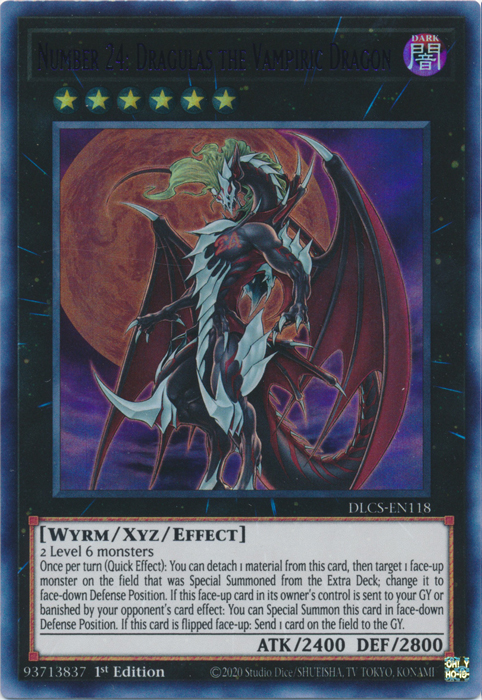 Number 24: Dragulas the Vampiric Dragon (Purple) [DLCS-EN118] Ultra Rare | Jomio and Rueliete's Cards and Comics