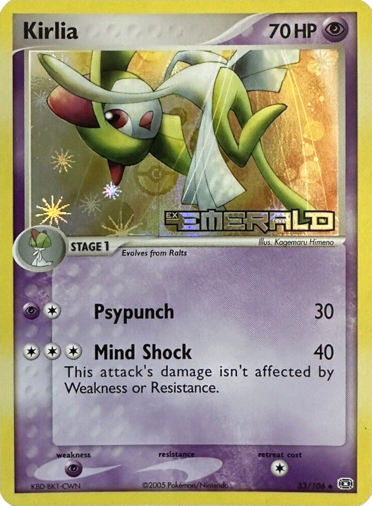 Kirlia (33/106) (Stamped) [EX: Emerald] | Jomio and Rueliete's Cards and Comics
