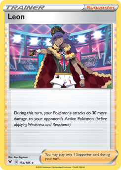 Leon (154/185) [Sword & Shield: Vivid Voltage] | Jomio and Rueliete's Cards and Comics
