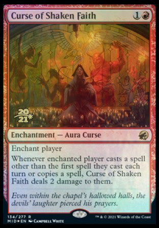 Curse of Shaken Faith [Innistrad: Midnight Hunt Prerelease Promos] | Jomio and Rueliete's Cards and Comics