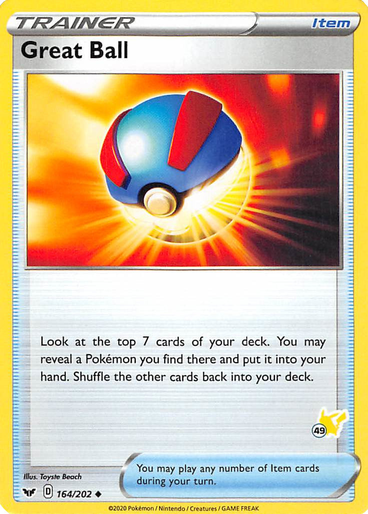 Great Ball (164/202) (Pikachu Stamp #49) [Battle Academy 2022] | Jomio and Rueliete's Cards and Comics