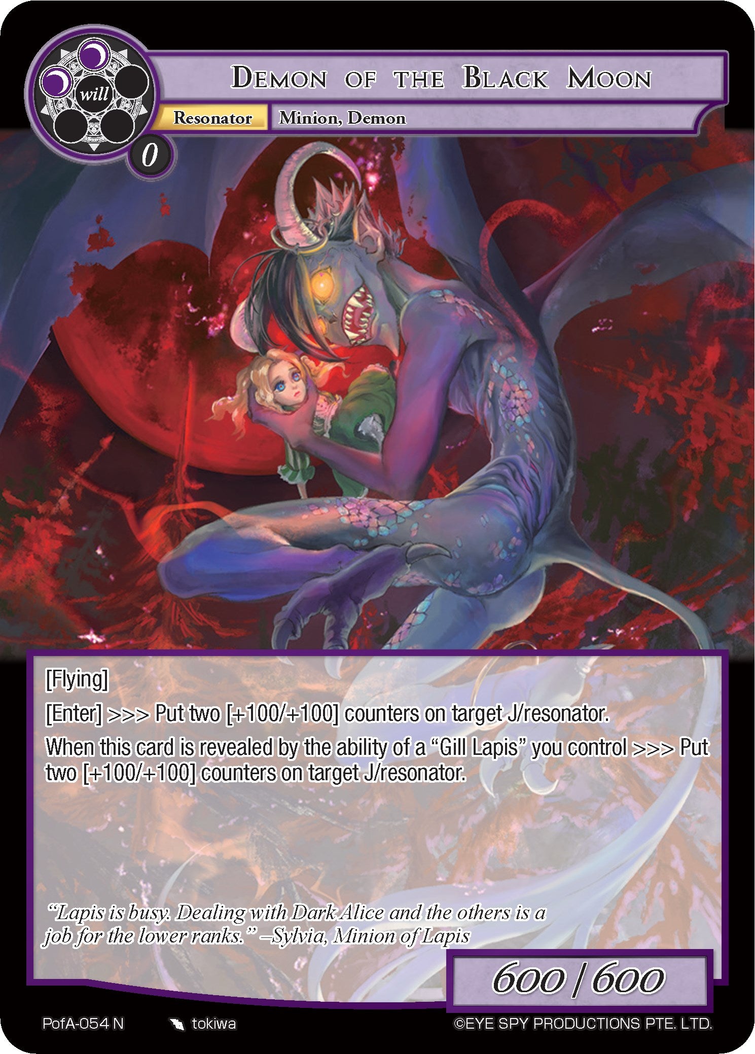 Demon of the Black Moon (PofA-054) [Alice Origin IV: Prologue of Attoractia] | Jomio and Rueliete's Cards and Comics