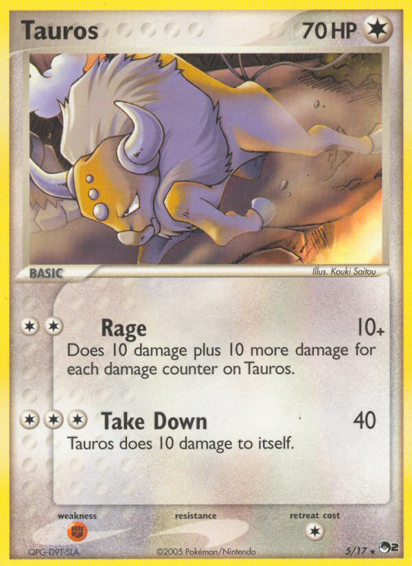 Tauros (5/17) [POP Series 2] | Jomio and Rueliete's Cards and Comics