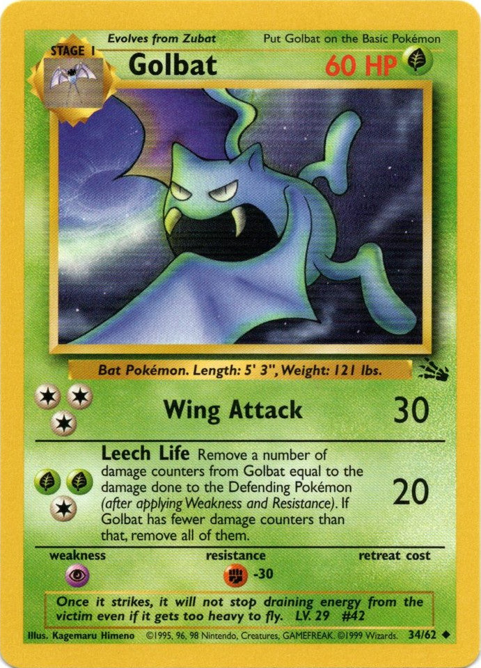 Golbat (34/62) [Fossil Unlimited] | Jomio and Rueliete's Cards and Comics