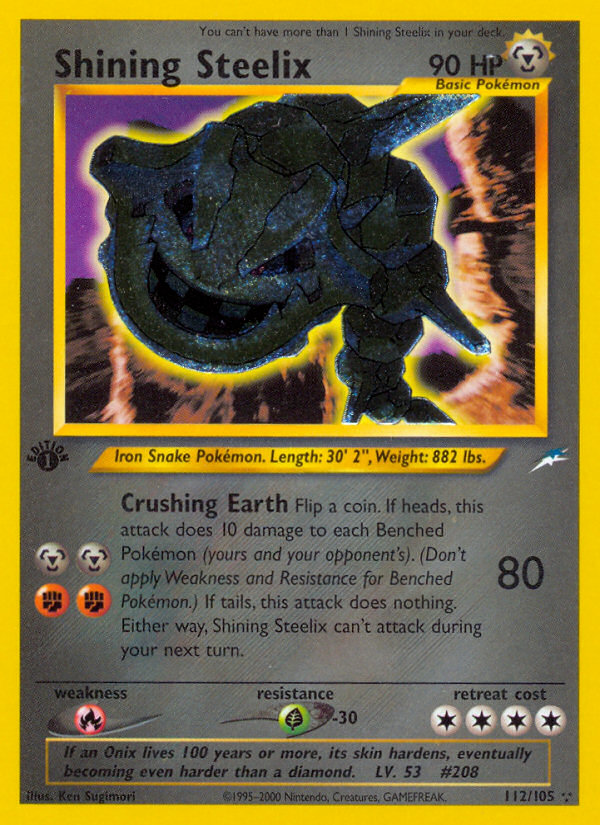 Shining Steelix (112/105) [Neo Destiny 1st Edition] | Jomio and Rueliete's Cards and Comics