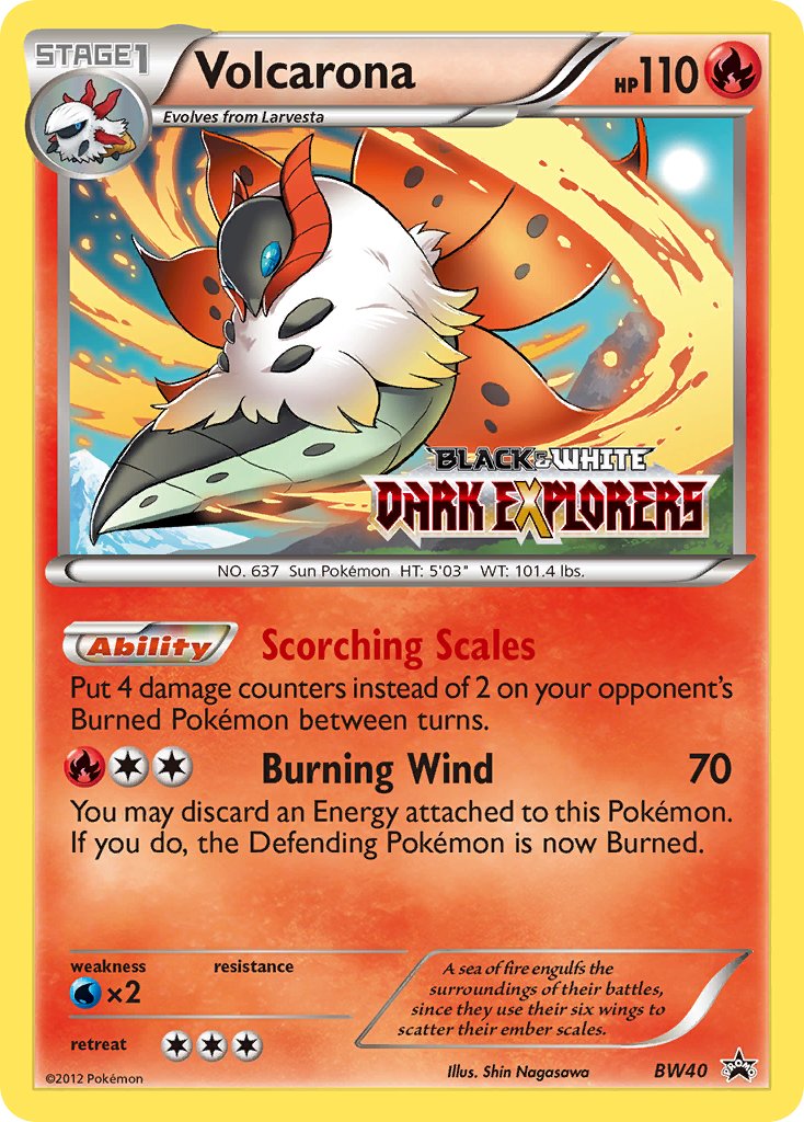 Volcarona (BW40) (Staff Prerelease Promo) [Black & White: Black Star Promos] | Jomio and Rueliete's Cards and Comics