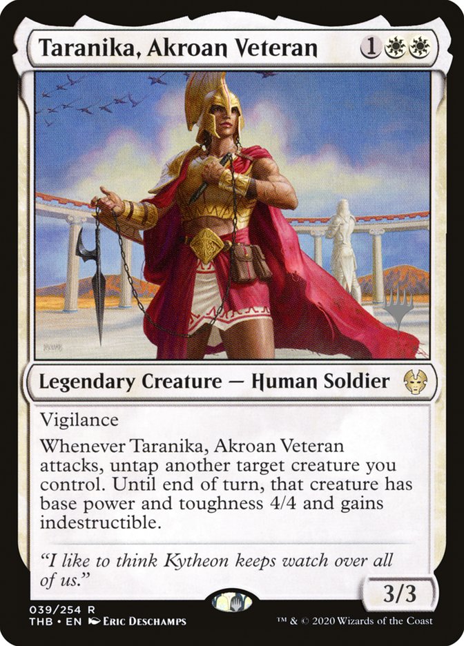 Taranika, Akroan Veteran (Promo Pack) [Theros Beyond Death Promos] | Jomio and Rueliete's Cards and Comics