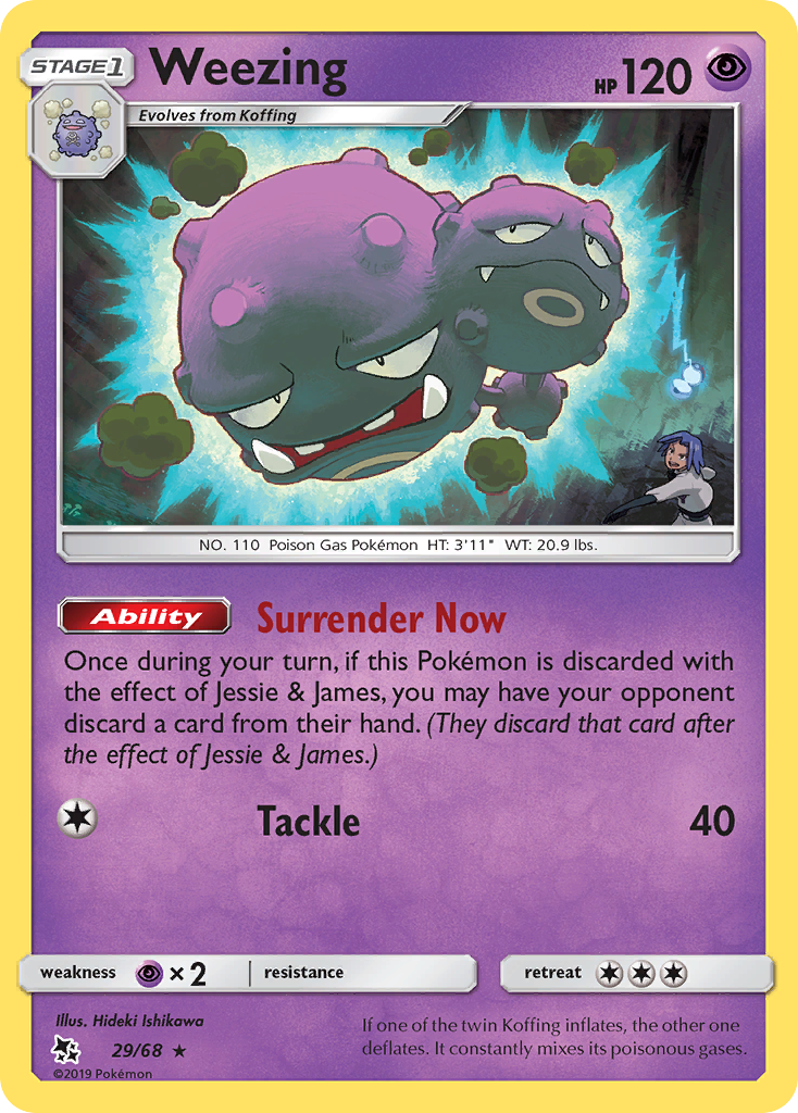 Weezing (29/68) [Sun & Moon: Hidden Fates] | Jomio and Rueliete's Cards and Comics