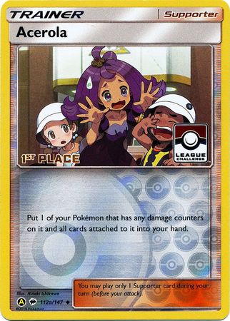 Acerola (112a/147) (League Promo 1st Place) [Sun & Moon: Burning Shadows] | Jomio and Rueliete's Cards and Comics